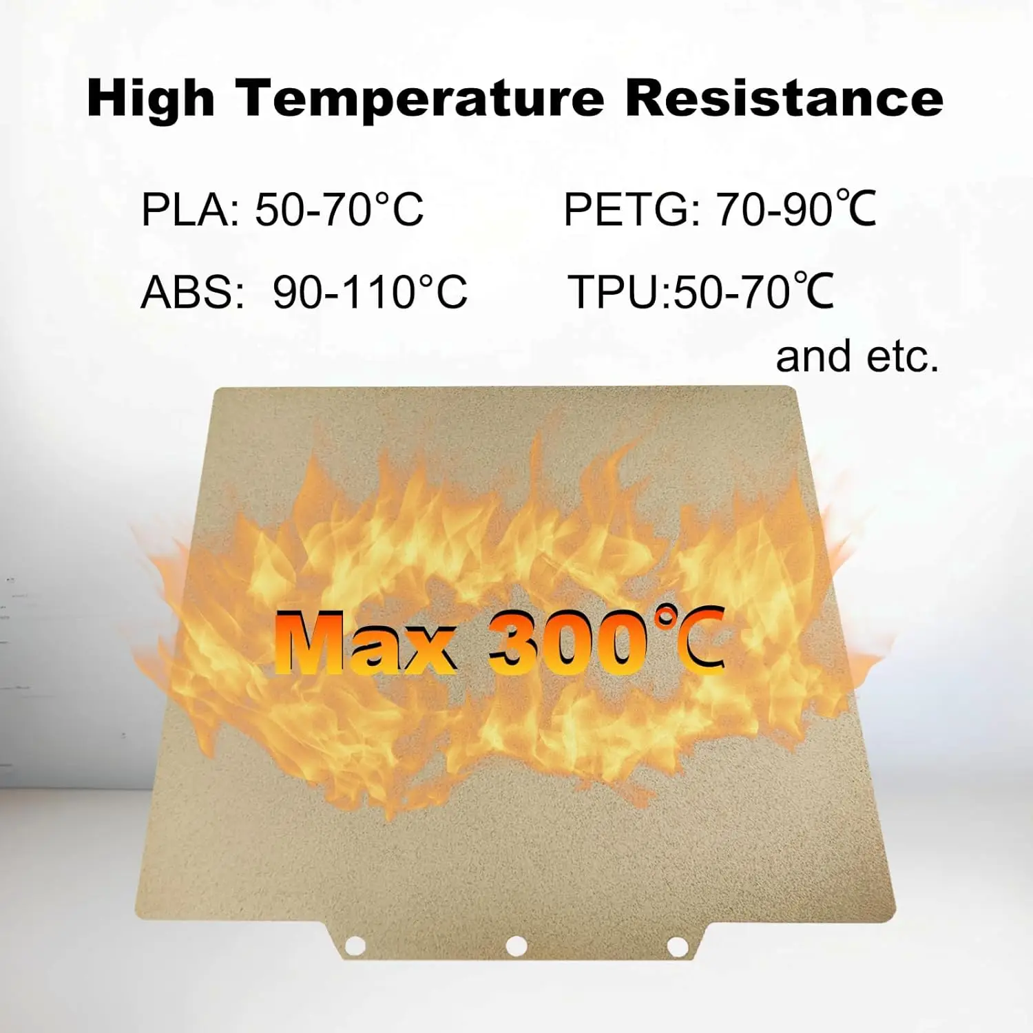 

3D Printer Double Sided Textured PEI Build Plate 235x235mm for Flashforge Adventuer 5M/AD5M Pro PEI Spring Steel Sheet Heat Bed