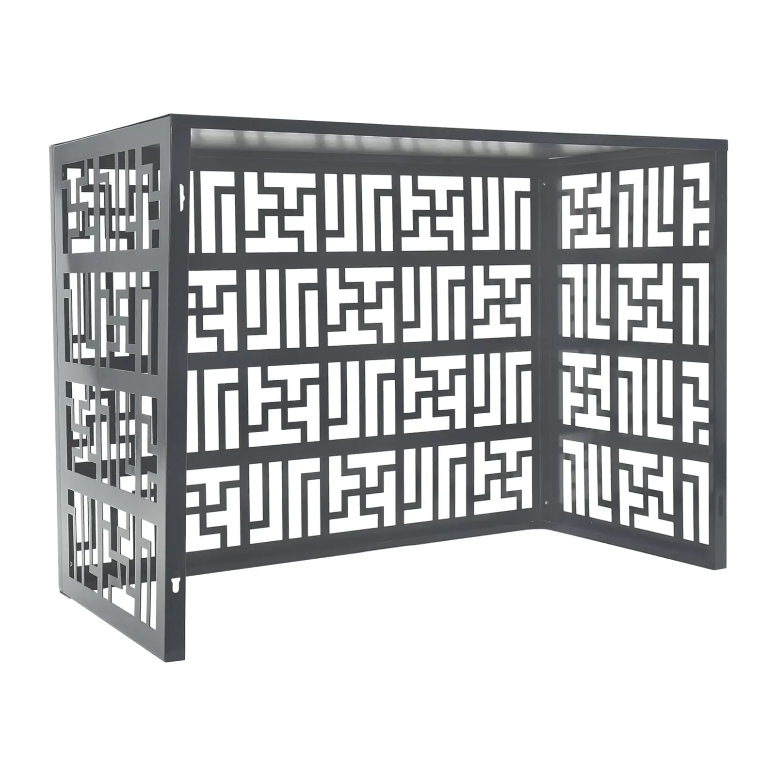 سياج مكيف الهواء، صندوق مركب معدني، شاشات الخصوصية، لوحات سياج، تصميم تعريشة، 4 لوحات لتكييف الهواء وسلة المهملات