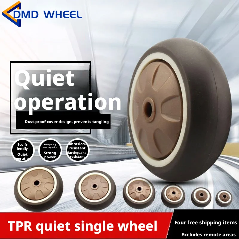 8 Pcs 1 -3 Inch Silent Wear-resistant TPR Single Wheel Plate with Bearing Equipment Casters