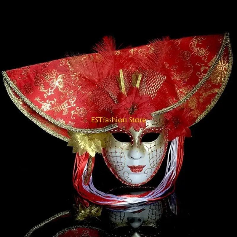 

Y5GC Mardi Gras Mask Masquerade Mask Full Face Mask Halloween Mask