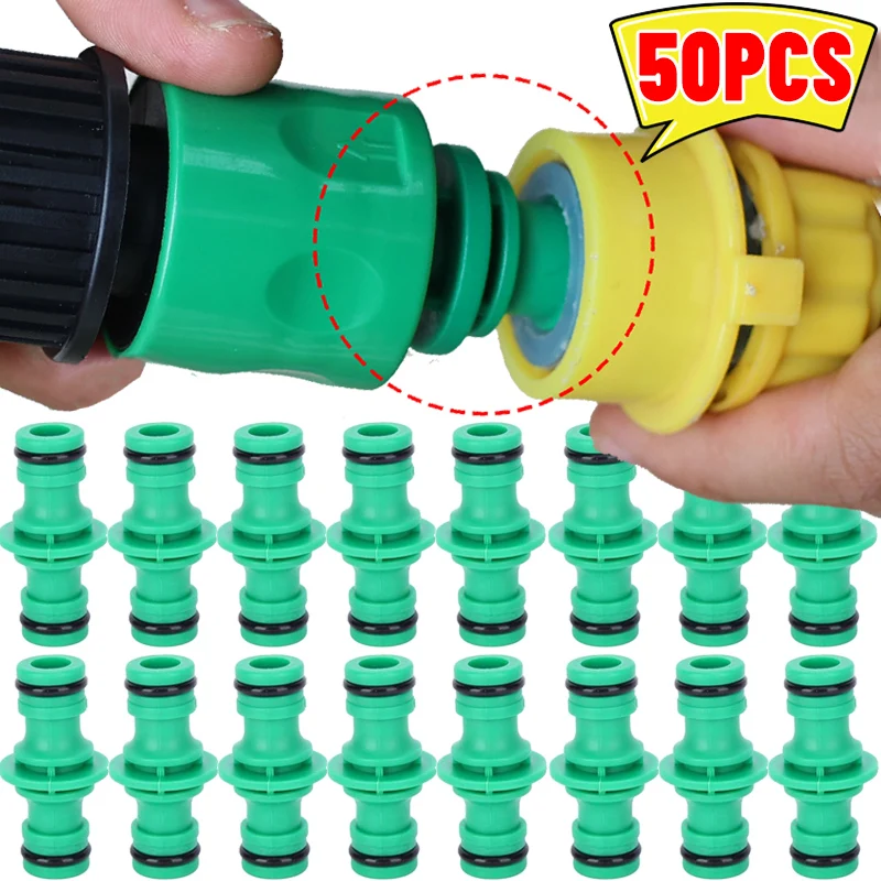 

50/5Pcs Double Plug Hose Connector Extender Garden Pipe Connecting Fast Release Quick Joint Irrigation Watering Plumbing Fitting