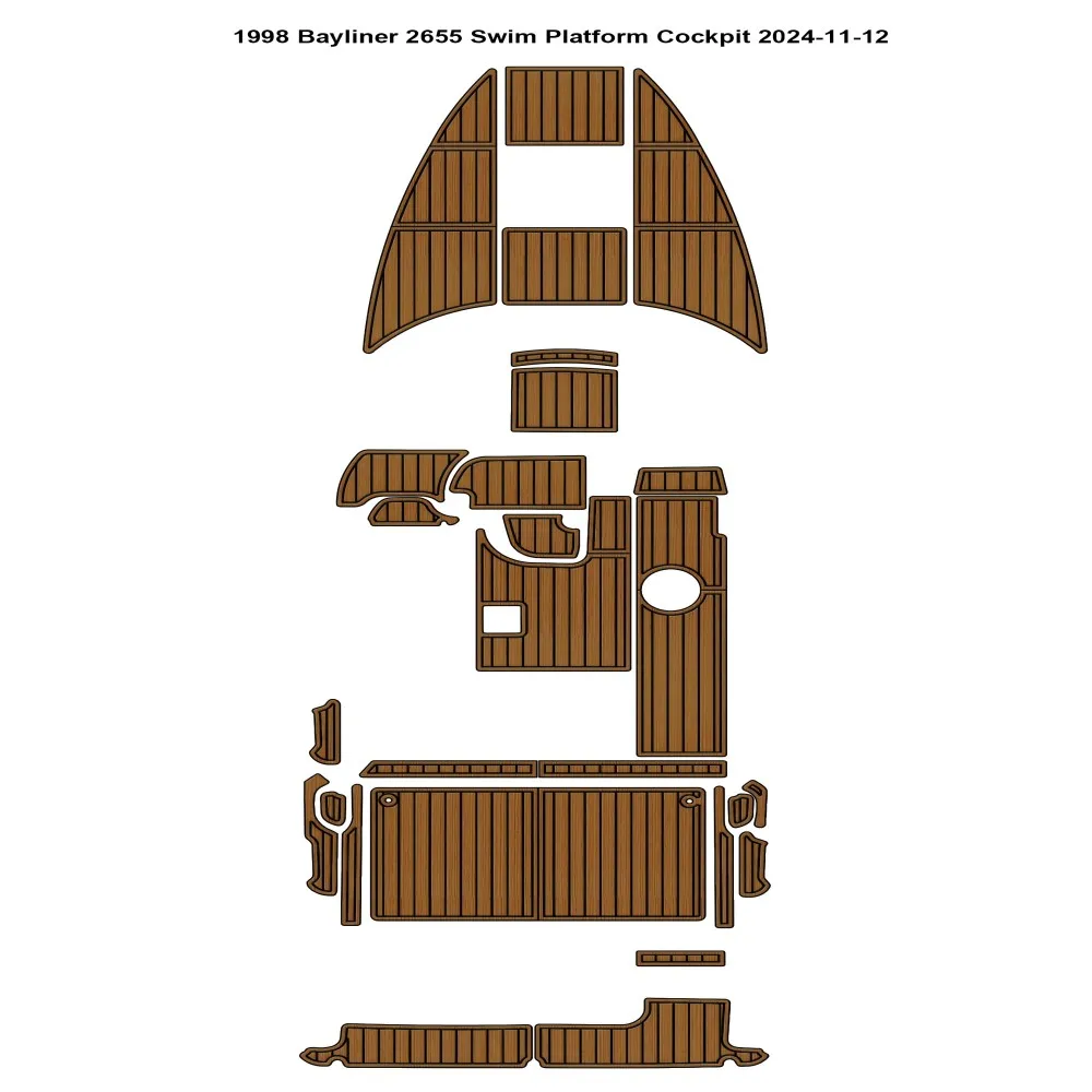 

1998 Bayliner 2655 Swim Platform Cockpit Bow Pad Boat EVA Foam Faux Teak Deck Floor Mat SeaDek MarineMat Style Self Adhesive rx2