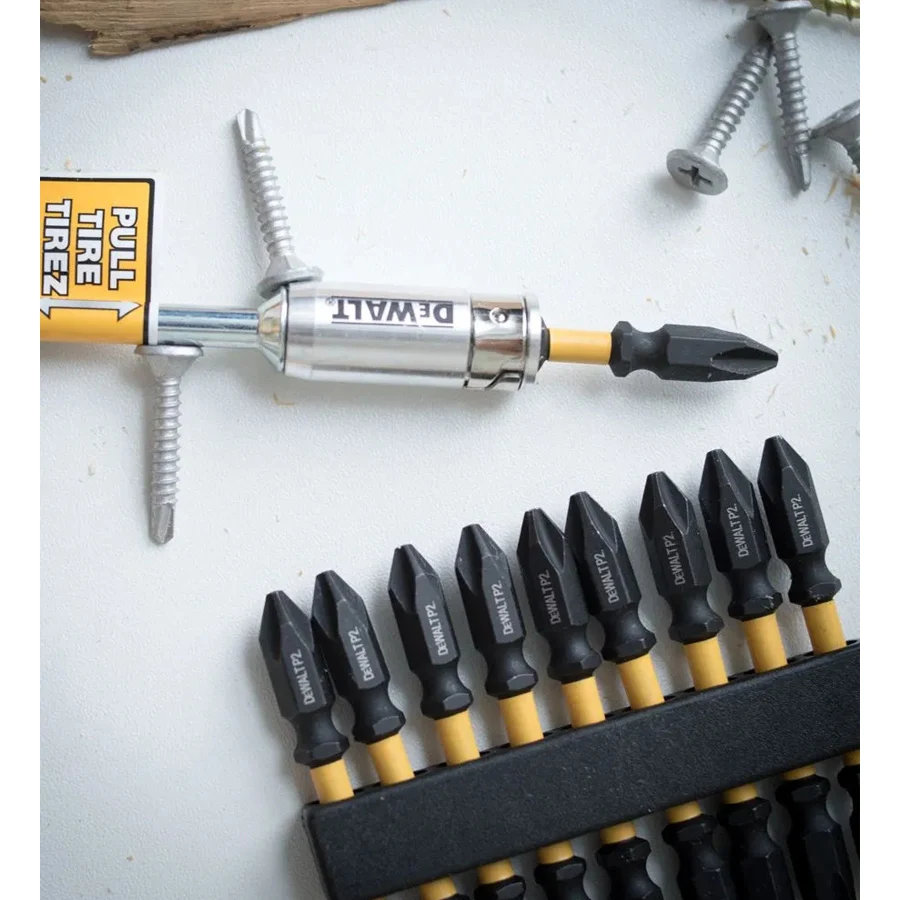 DEWALT 10PCS Bit Set with Magnetiser/Demagnetiser PH2x65mm Screw Bits Power Tool Accessories DWA2SD65