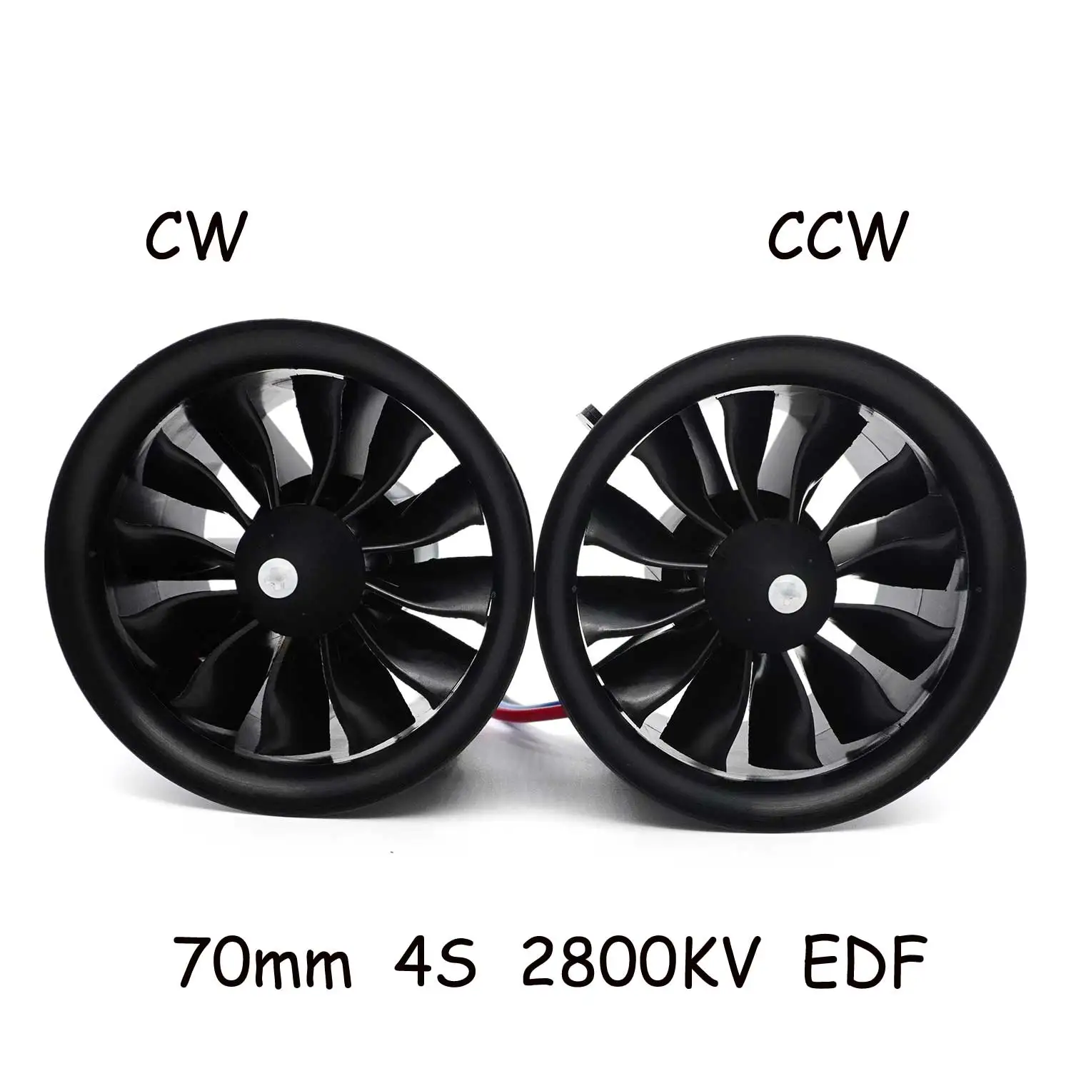 Motore EDF Hobbyocean 70mm 12 pale 4S 2800KV 6S 2100KV con 80A ESC CAcirca 2200G Spinta per parti di aerei EDF modello RC