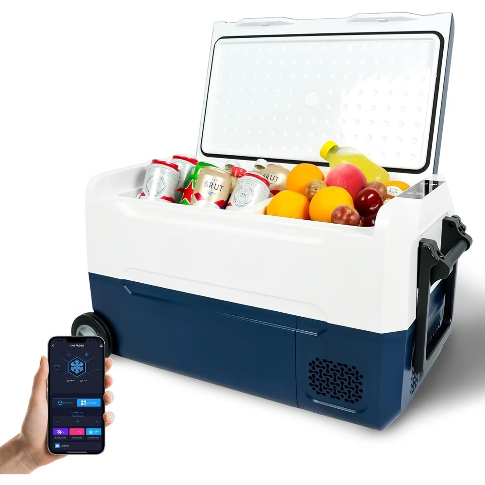 12 Volt Car Refrigerator, 37 Quart(35L) Portable Freezer Car Fridge Large Zone WIFI APP Control, -4℉-68℉ Electric Compressor