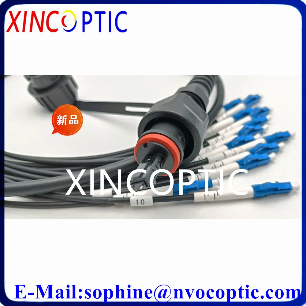 12Core 6.0mm 50M ODVA-MPOAPC Female Black TPU Cable Connector Compatible With TE And ODVA-MPOAPC Male LC Fiber Optic Patch Cord