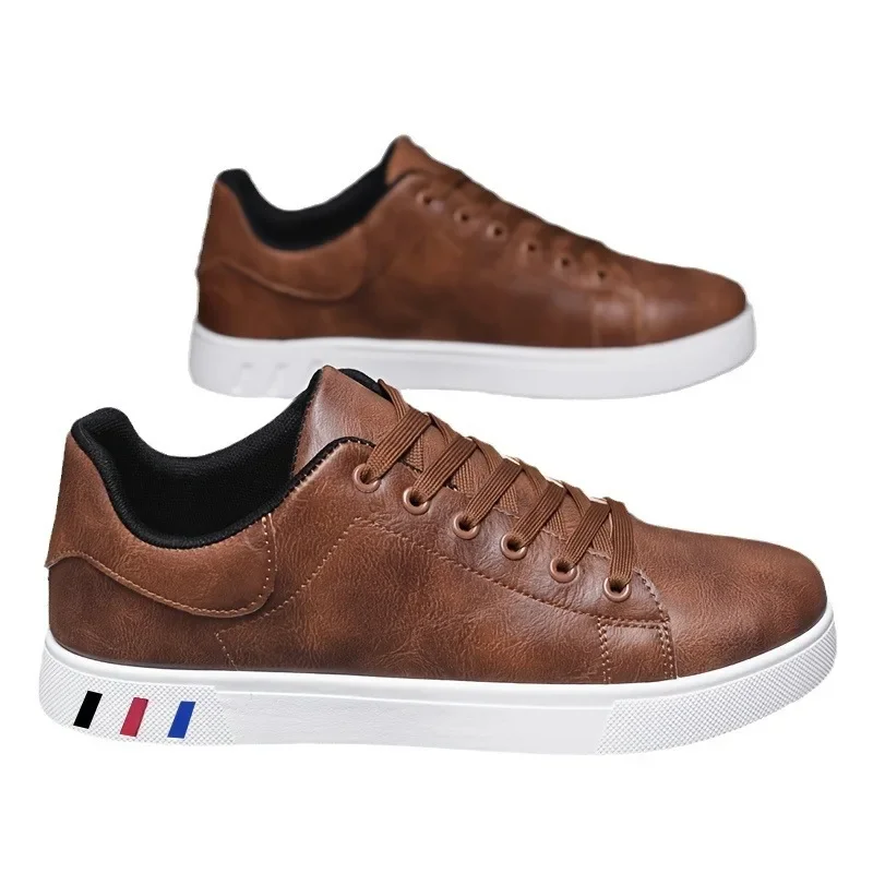 Mens Casual Sneakers New Fashion Lace-up Brown Shoes Student Comfort Sports Summer Vulcanized Shoes Men Zapatillas De Hombre