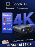 Newest【4K UHD Android 14 Projector】Google Netflix Licensed 5G WiFi Video Outdoor Portable Home Cinema 2000 ANSI Projectors