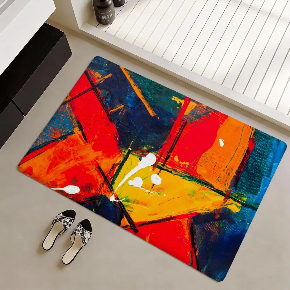 M-Mark Rothko Abstract Art Floor Mat Soft Flannel Non-Slip Door Mat - Thickened Rug for Living Room Home Decor