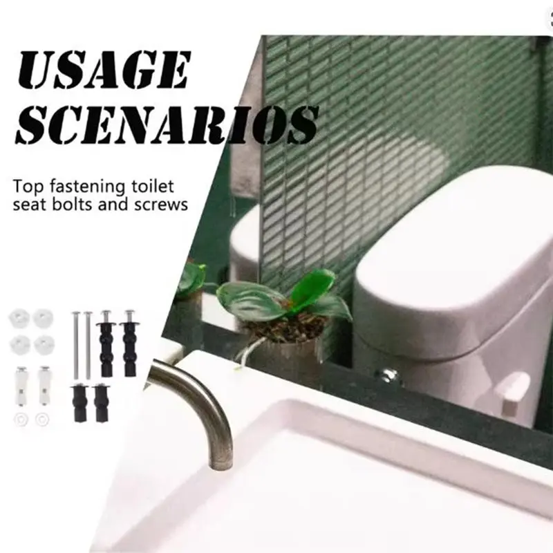 ABYN-Universal Toilet Seat Bolt Set, Shockproof Toilet Seat Replacement Screws, Suitable For Most Standard Toilet Seats