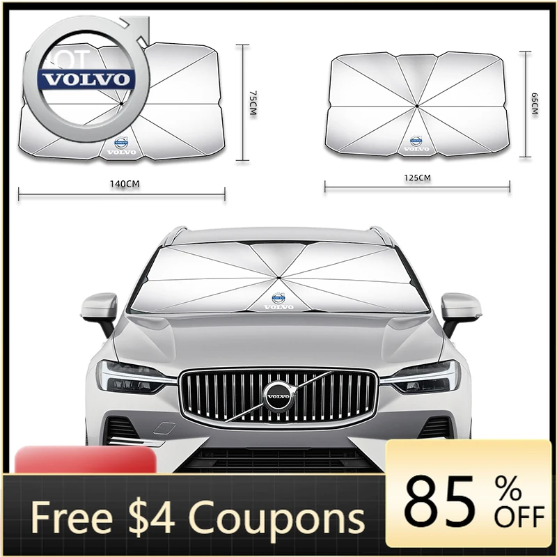 

Emblems 2026 New For Volvo Car Sunshade Umbrella Front Windshield Interior Accessories For Volvo XC90 V90 V60 XC60 V40 S80 S60 S