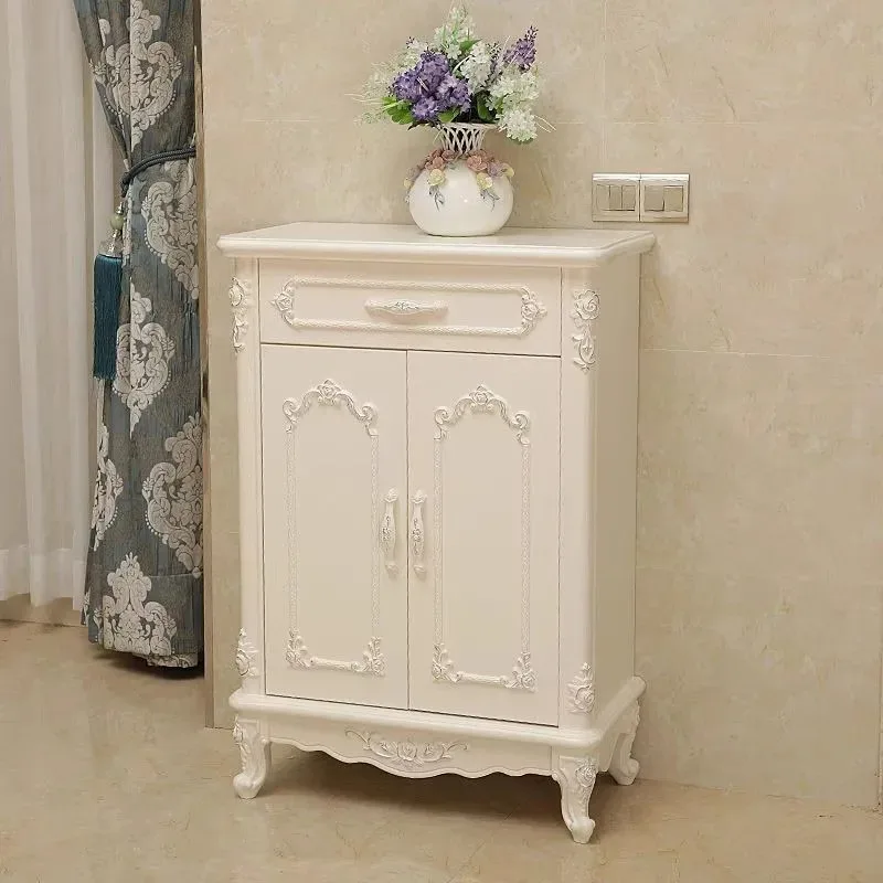 

Vertical Luxury Shoe Rack Vintage Indoor Storage Cabinet Fashion Interior Shoe Rack White Wooden Zapatero Space Saving Furniture