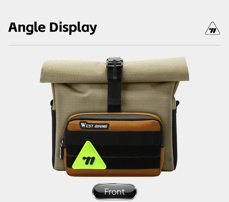 WEST BIKING Faltbare Fahrrad-Vordertasche 2-in-1 Multifunktionale Fahrradlenkertasche 3,3+0,6L Große Kapazität Werkzeugaufbewahrung Fahrradtasche – Detail 17