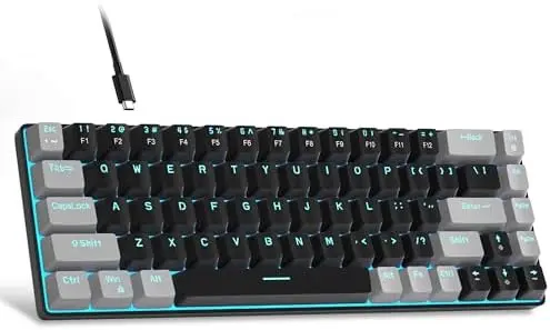 MageGee 60% Mechanical Gaming Keyboard – 68-Key LED Backlit Compact Wired Keyboard with Red Switches for PC/Mac