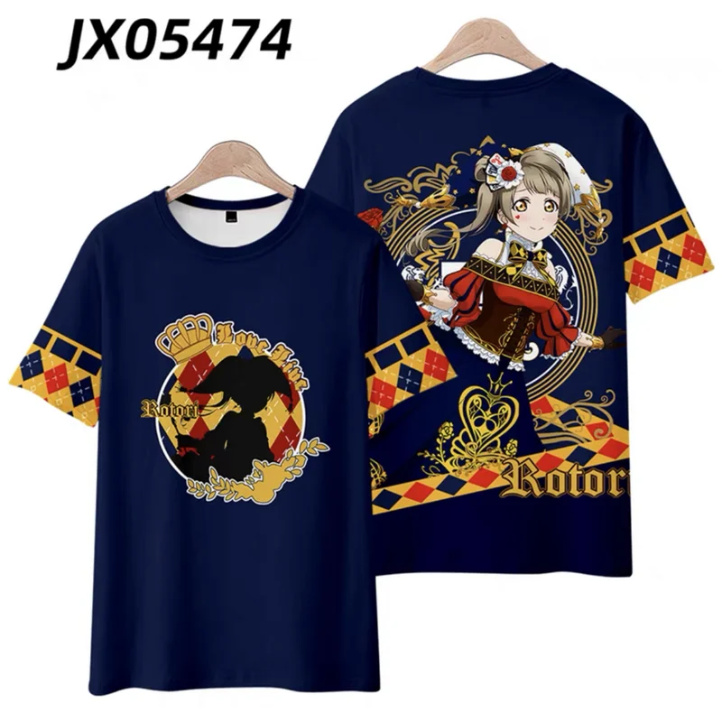 Novo!!! Kawaii adorável!! Impressão 3D em torno do pescoço manga curta camiseta, streetwear popular anime japonês, plus size, moda verão