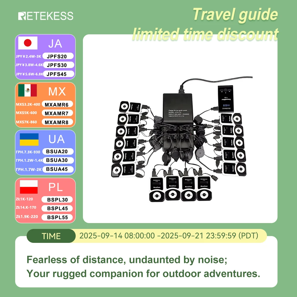 

Retekess T130 T131 Wireless Tour Guide System Audio Tour Guide System Wireless Microphone Transmitter For Museums,Tourist Groups