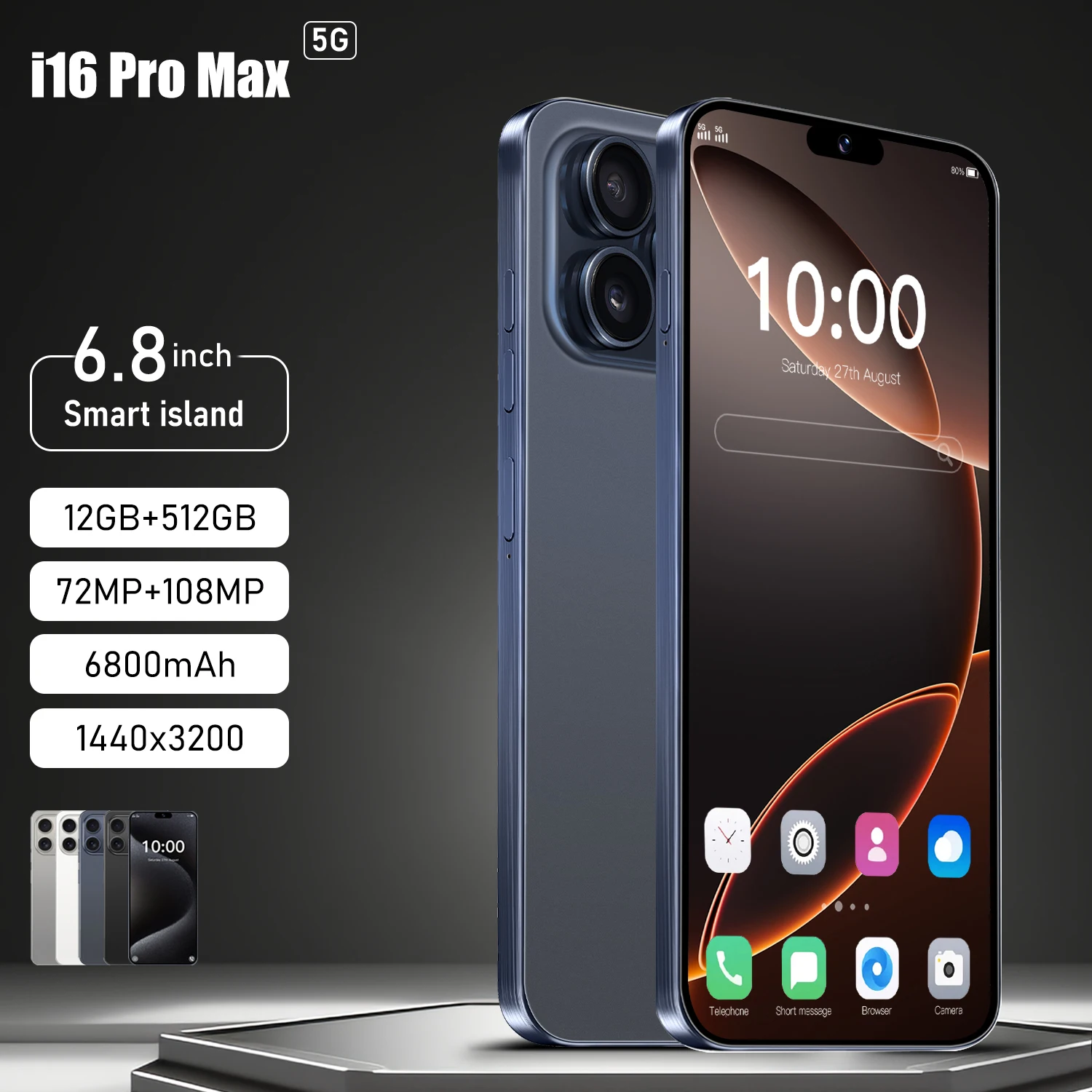 i16 professional max android 10 smart phone screen 1t 512gb 256gb dual sim card dual i16 professional phone android