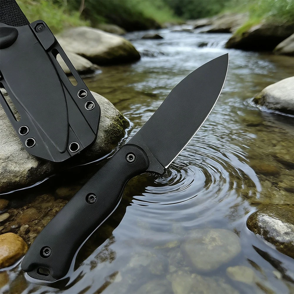

Portable Outdoor Camping EDC Tool with Sheath Nylon Wave Fiber Handle High Hardness Practical Survival Hunting Folding Knife