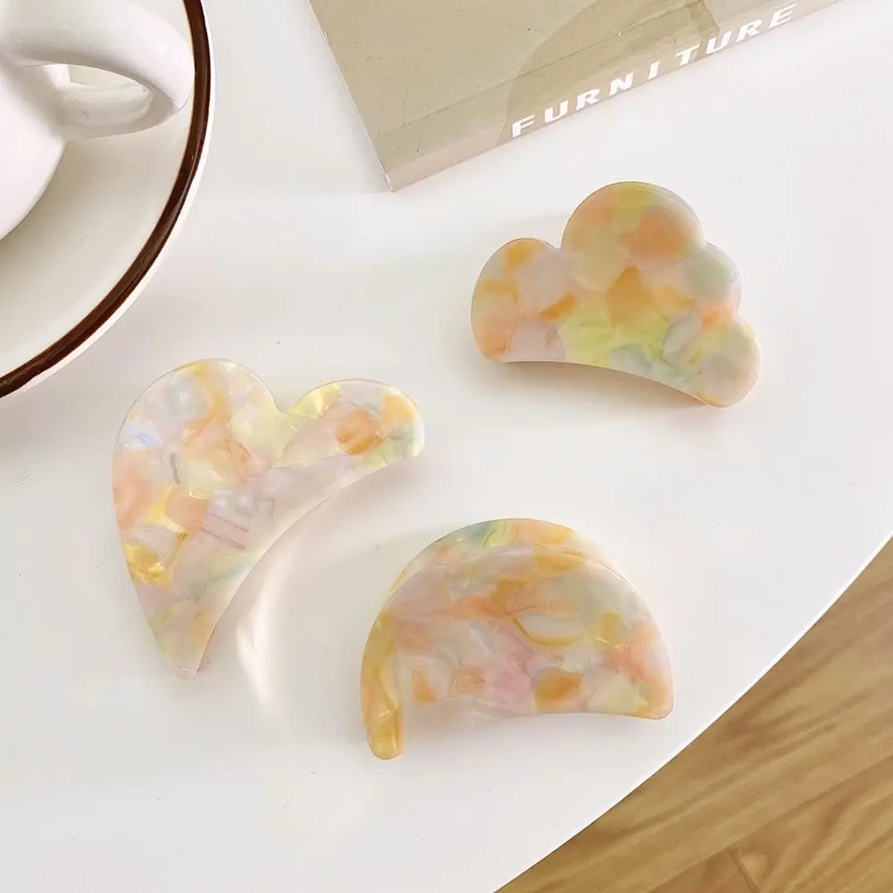 Clip Semicircle Cloud Marble texture Geometric Hair Claw Korean Style Hair Clip Female Hair Accessories Acetate Catch Clip