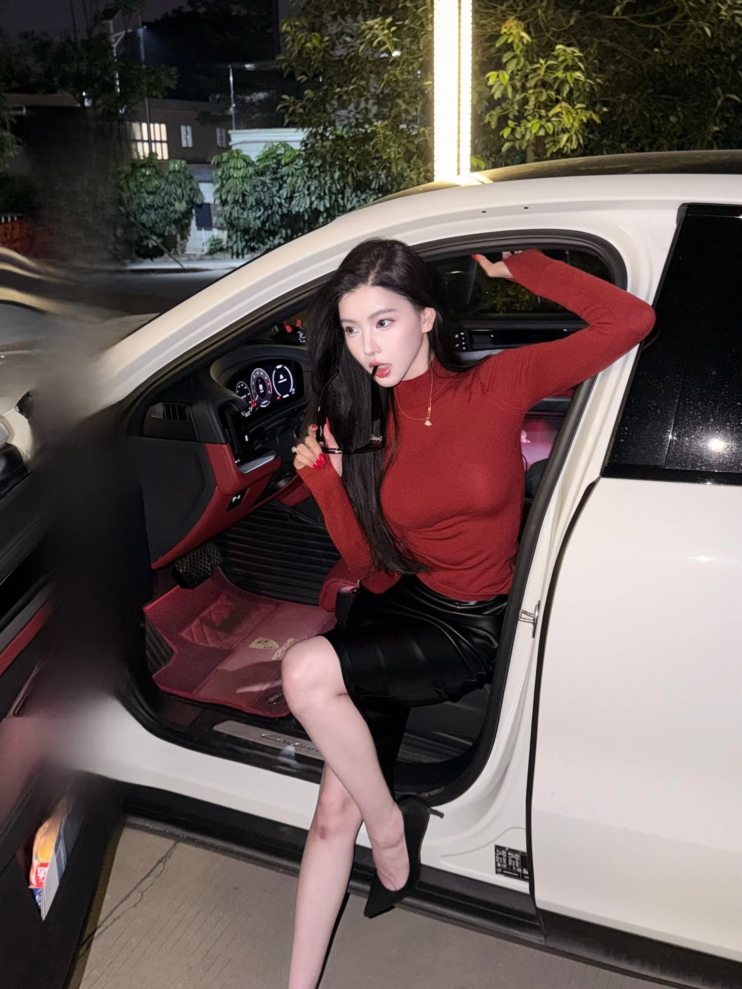 

Red Woolen Sweater Women's Slim Fit High Collar Base irt Autumn Winter Casual Sle Soft Polyester Blend Long Sve Top