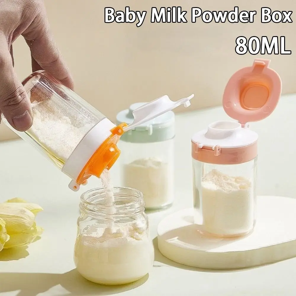 

80ML Baby Milk Powder Box Double-Flip Leakproof Milk Powder Packaging Box Transparent Moisture-proof Milk Powder Storage Bottle