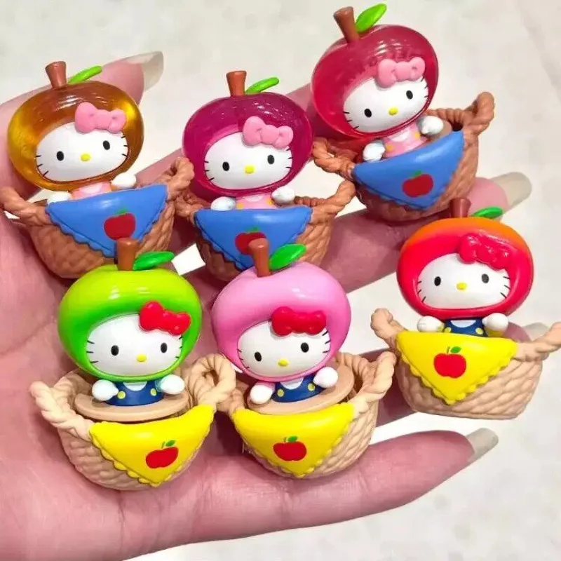 

Sanrio Hello Kitty Anime Figures Mystery Blind Box Toys Fruit Basket Sweet Series Model Collection Ornaments Girls Boys Gifts