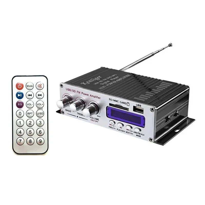 Hi-Fi Car Stereo Amplifier Radio Mp3 Speaker With Fm Lcd Display Power Player For Auto Motorcycle Remote Control