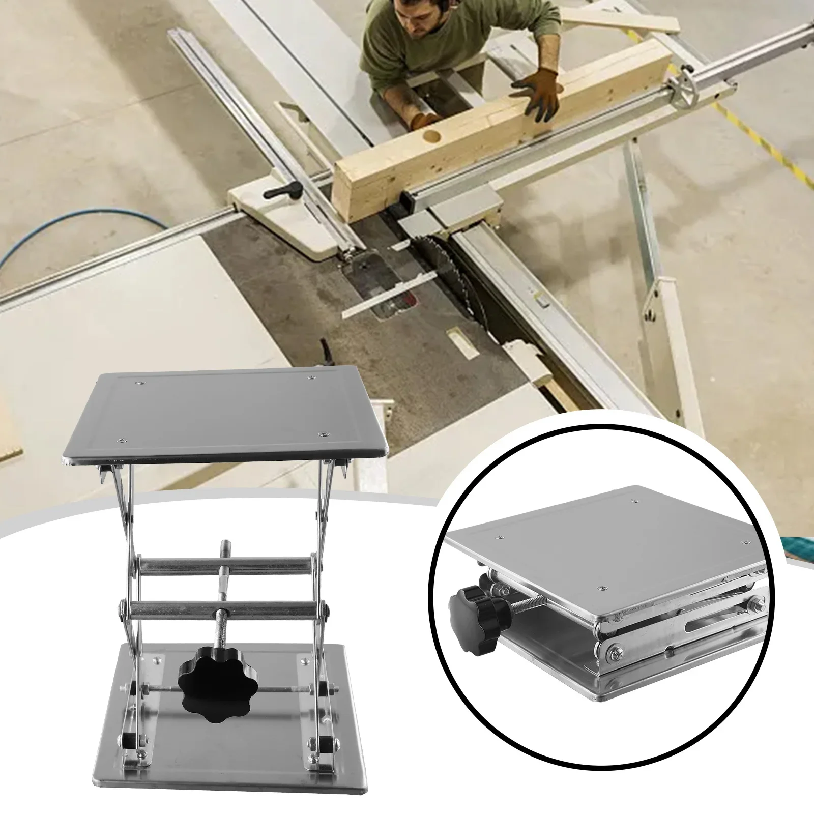 1Pc Lifting Platform Aluminum Router Lift Table EngravingLevel Lifting Stand 6in For Woodworking Carving DIY Tool Parts