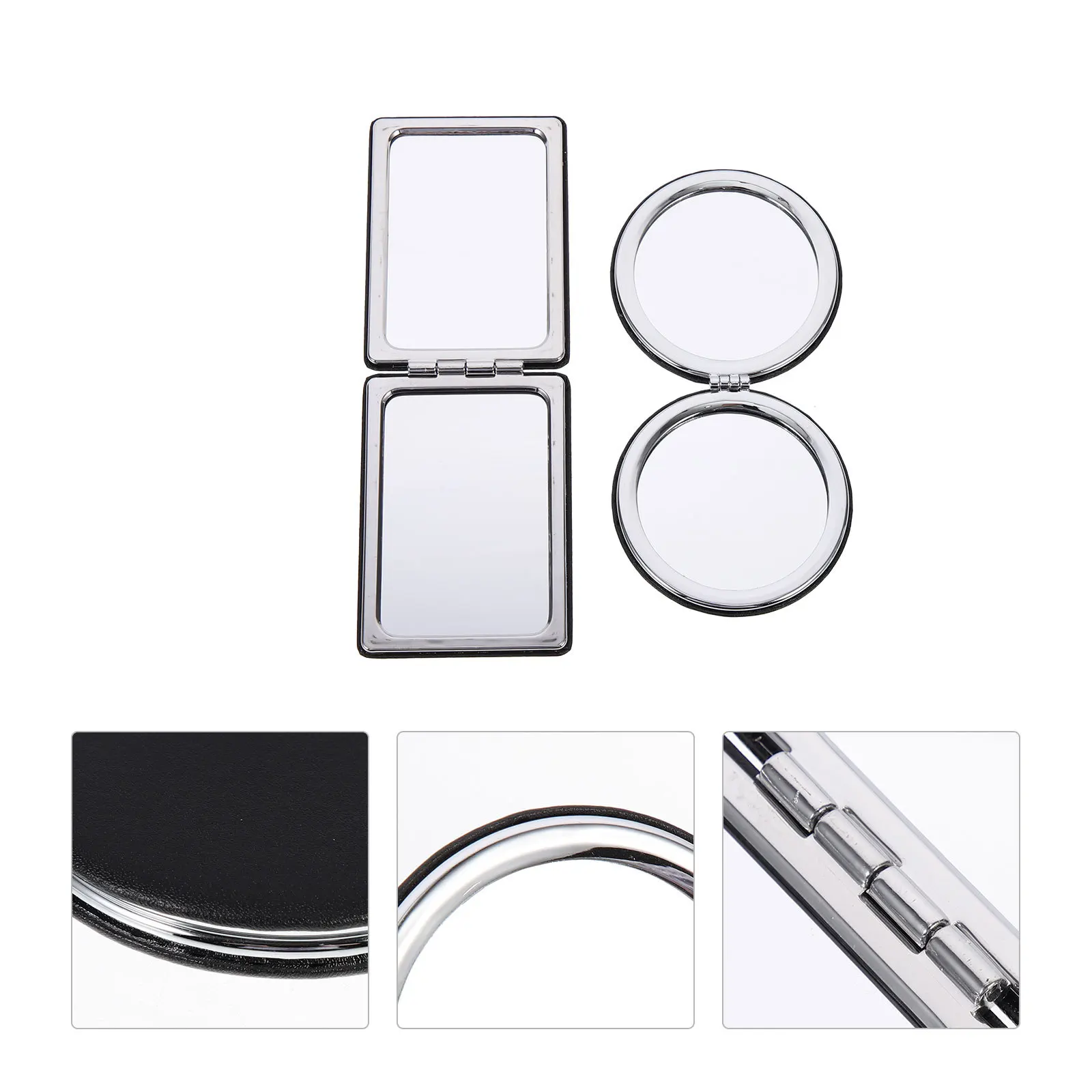 

2Pcs Small Compact Double-Sided Folding Pocket Makeup Mirror Portable Travel Cosmetics Mirror Small Makeup Mirrors