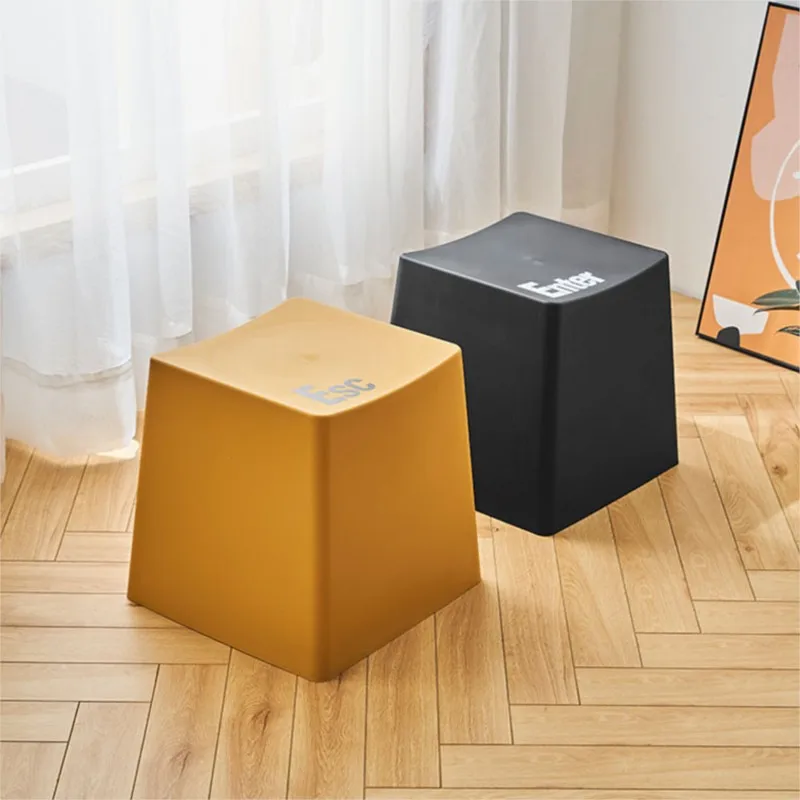 Household Multi-function Thickened Plastic Stool Simple Living Room Dining Chair Minimalist Keyboard Rubber Bench Leisure