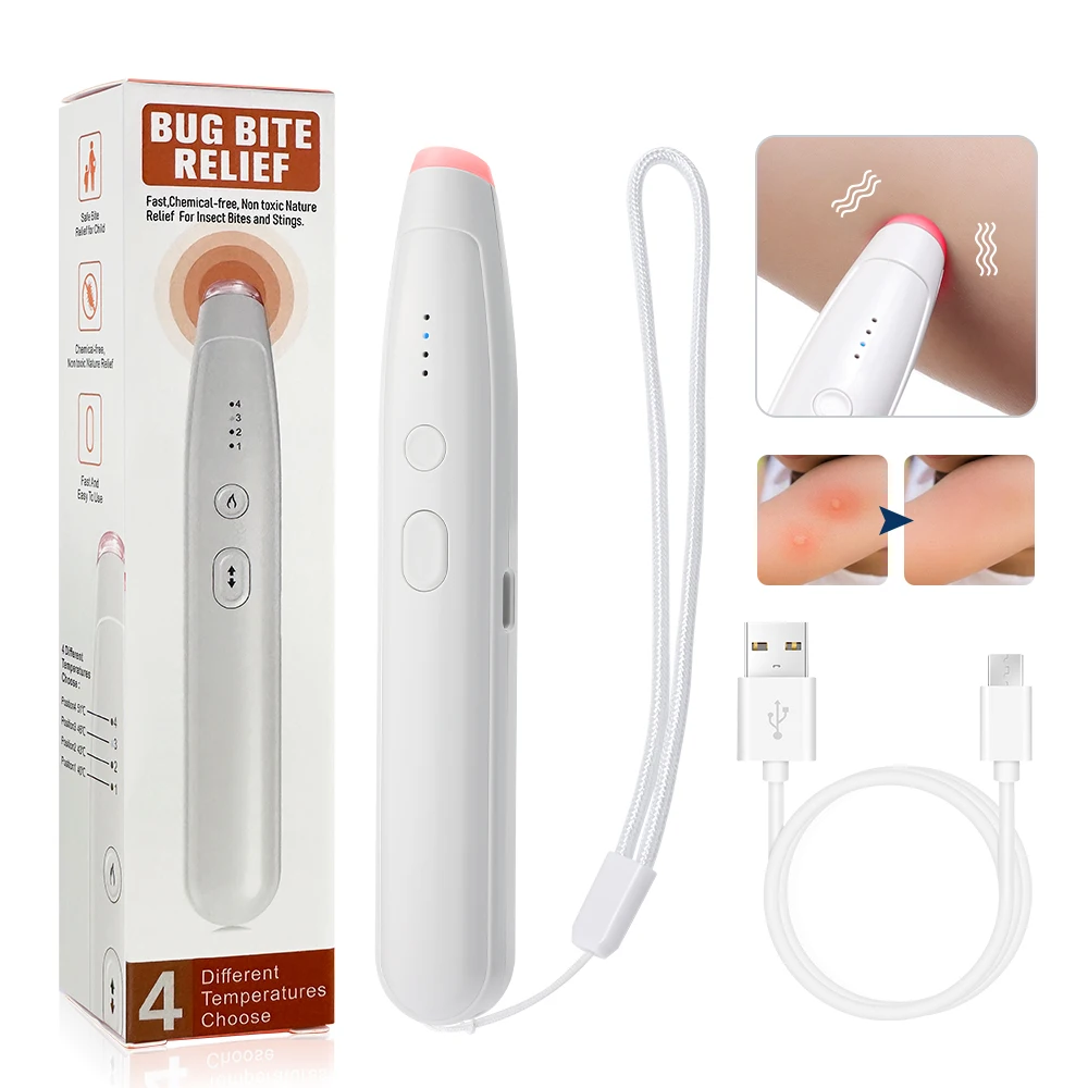 Portable Mosquito Bite Healer Pen Chemical‑Free Heat Anti‑Itch Soother  Bug Bite Relief Device for Kids Adults Outdoor Travel