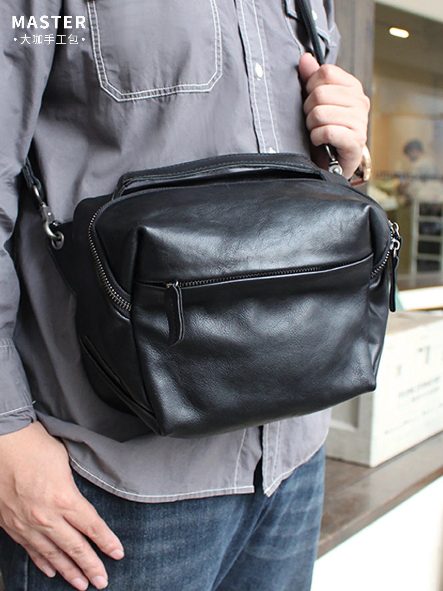 2025 ريترو قاطرة النمط البريطاني الجلود الأفقي مربع المرأة حقيبة سعة كبيرة واحدة الكتف قطري حقيبة كروس العصرية #3