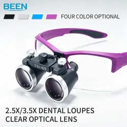 Dental Loupes 3.5x2.5x 320-420mm Goggles Lab Medical Magnifier Dentists Surgical Optical Lens Magnifying Glass Blue