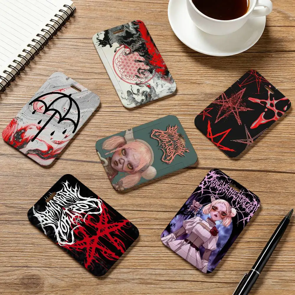 Band B-Bring Me The Horizon Pocket Credit ID Card Badge Tag Bus Card Holder Pass Case With Neck Strap Lanyard