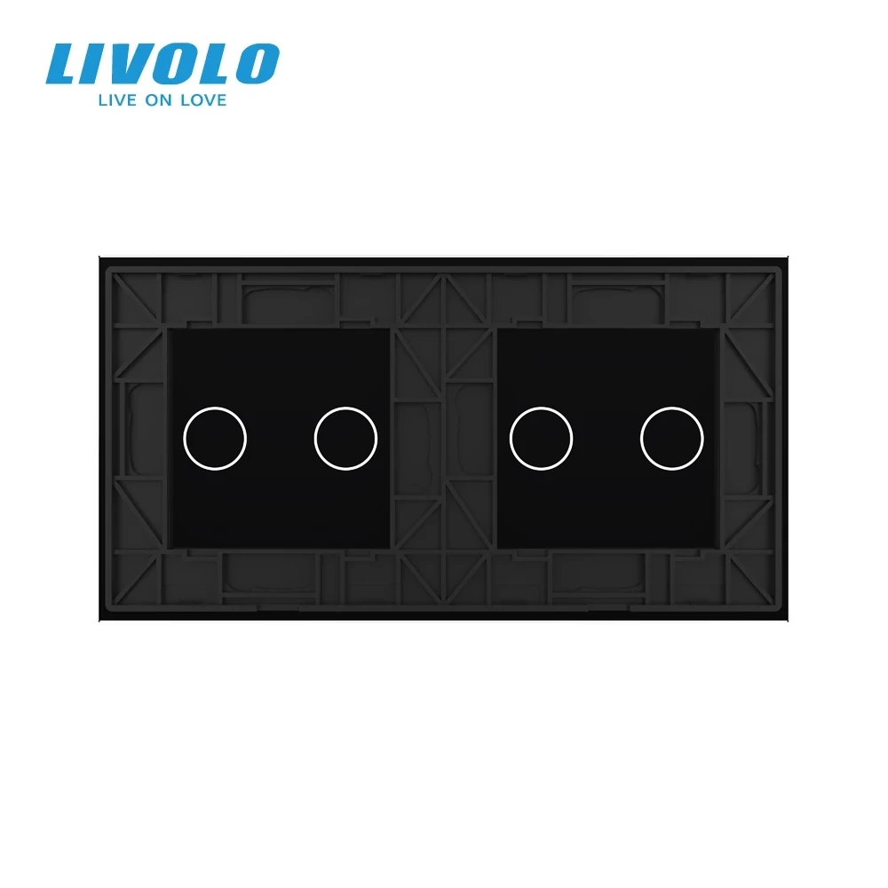 Livolo Luxury 4colors Pearl Crystal Glass,151mm*80mm, EU Standard, Double Glass Panel VL-C7-C2/C2-11 (4 Colors), Logo/no Logo