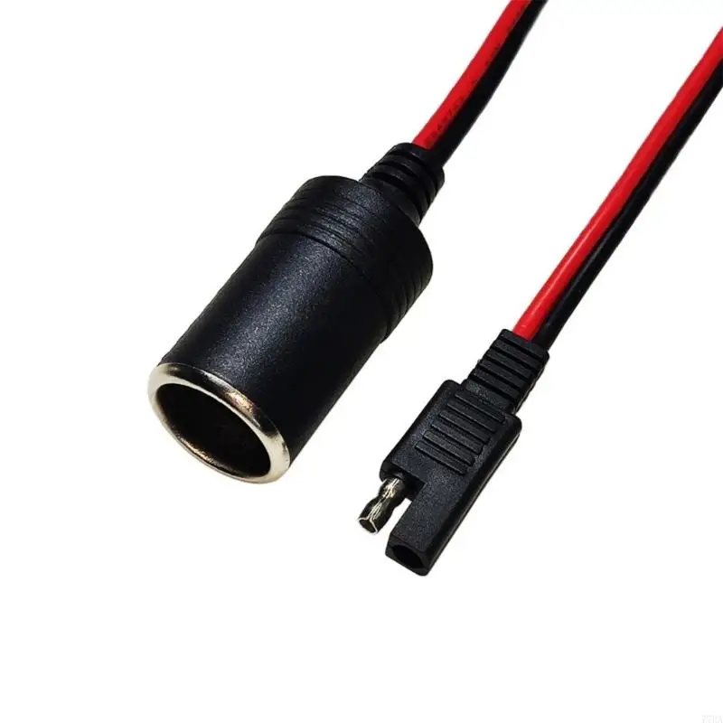 77HA SAE to Cigarettes Female Cable SAE Cigarettes Plugs Socket Adapter for Vehicle Power Emergency Use