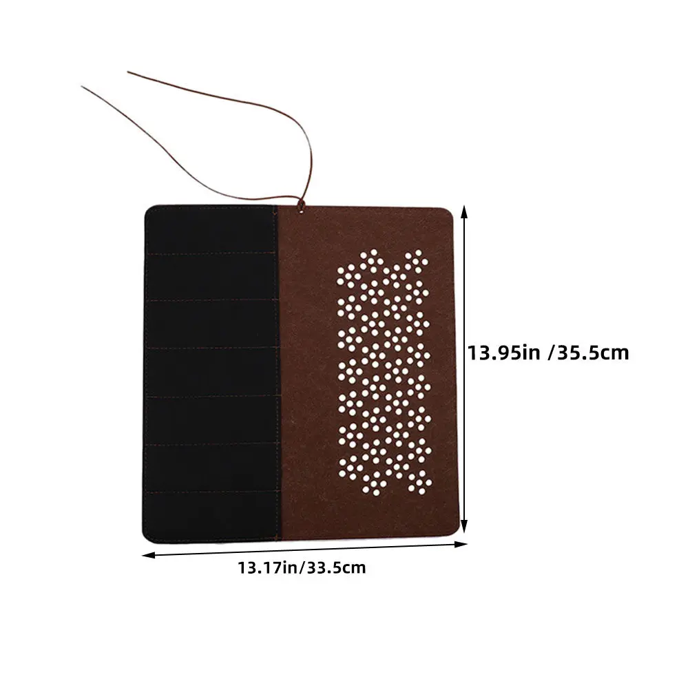 2Pcs Felt Pen Roll Organizer Plum Blossom Hollow Out Felt Brush Holder Up Stationery Bag for Calligraphy Artists