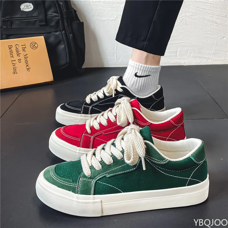 

Spring Autumn New Student Low cut Breathable Canvas Shoes Men's Versatile Flat Bottom Casual Simple Comfortable Board Shoes