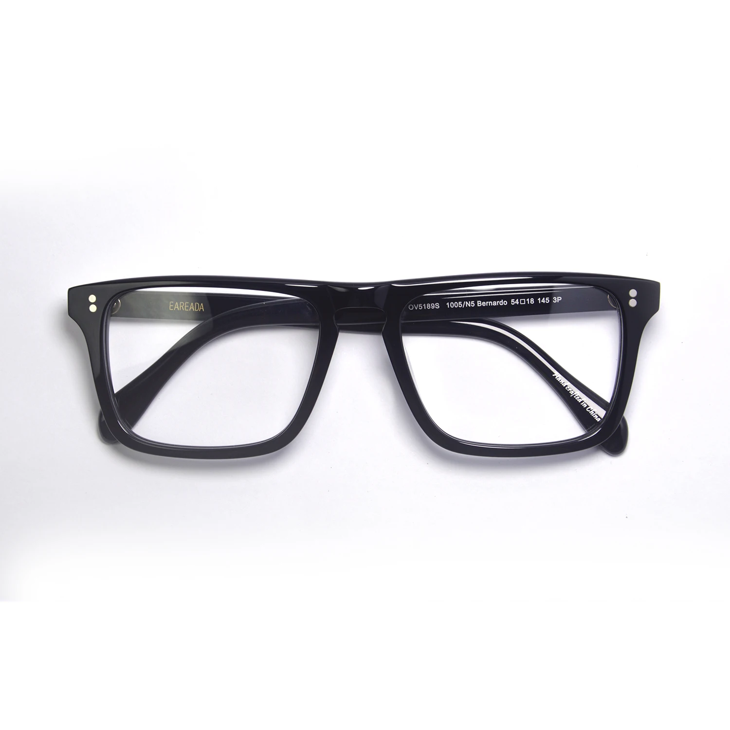 Iron Man Eyeglasses Frame Rectangle Square Acetate Frame for Men Black Prescription Glasses Frame Robert Downey  Jr. Eyewear