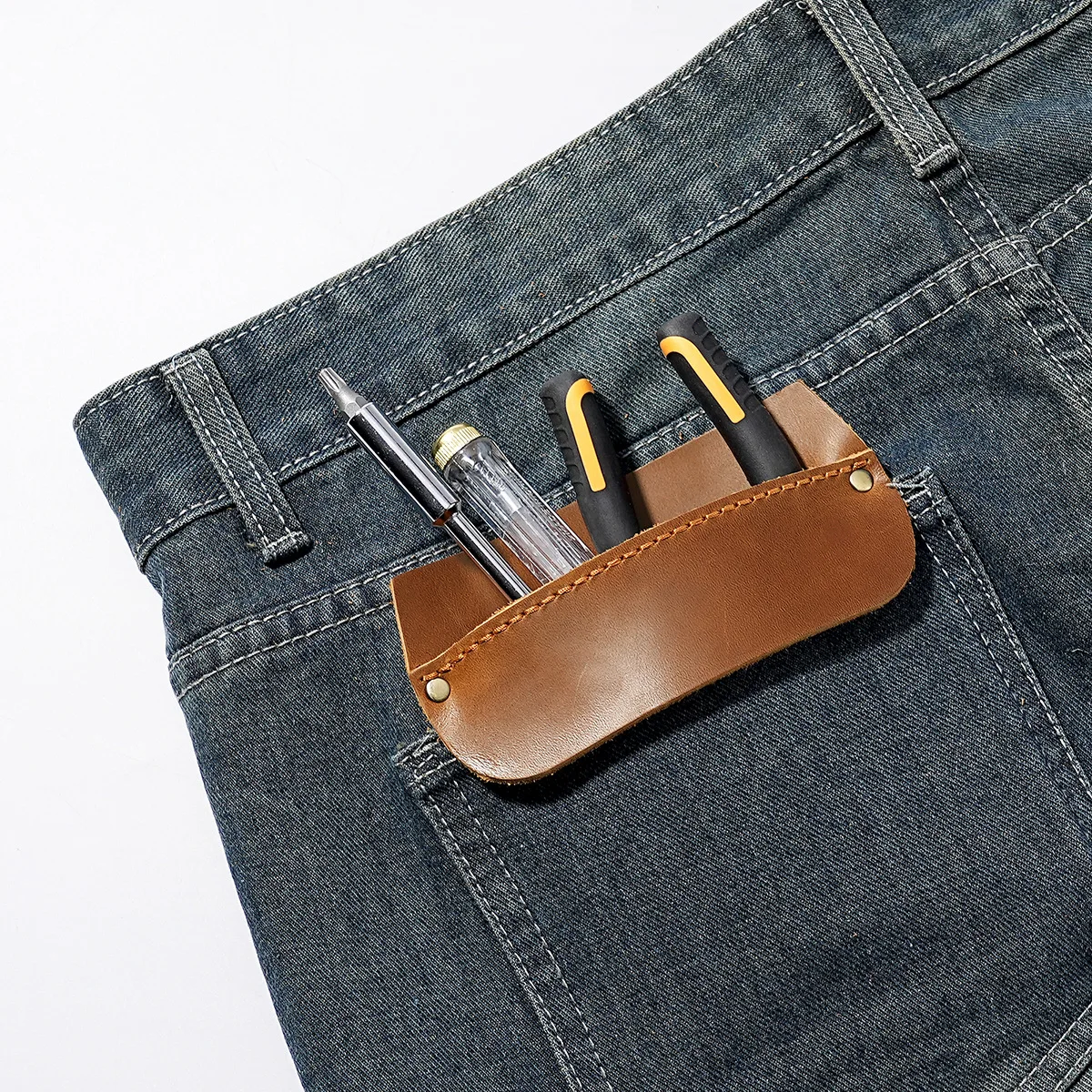 

Квадратный чехол для инструментов для поясного ремня, карман для инструментов, кожаный чехол, органайзер для инструментов в деревенском стиле, цельнозерновая кожа ручной работы