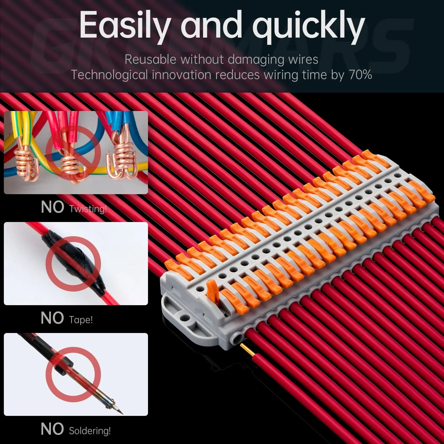 Lever Wire Nut Connector, DIY Wire Connectors(24-12 AWG), Push-in Electrical Connections Terminals,Cable Termination,0.2-4.0mm²