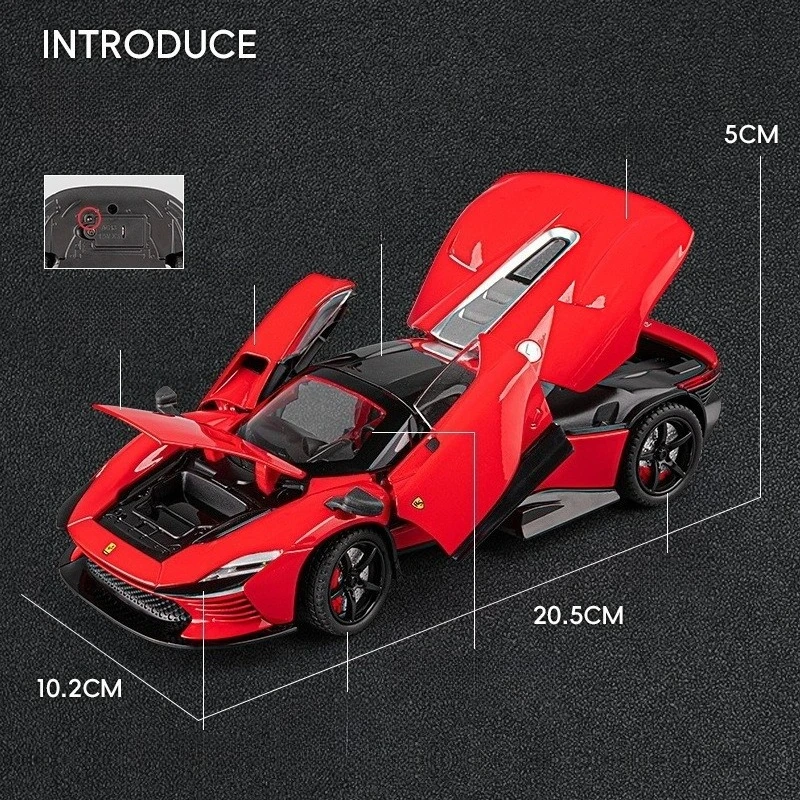 1:22 SP3 Modello di auto sportiva Pressofuso in metallo Modello di auto da corsa Simulazione Suono Luce Giocattolo per bambini Regalo