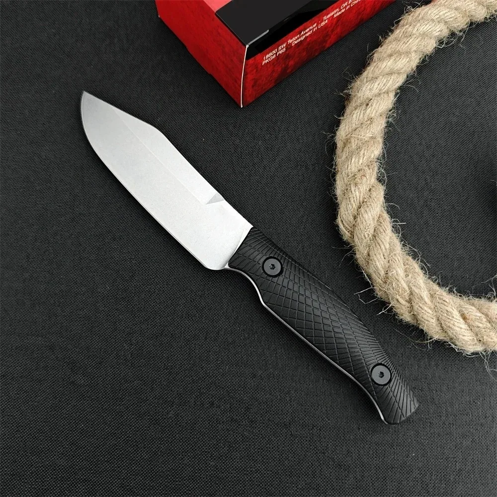 Self Defense KS 1083 Camp 5 Outdoor Hunting Fixed Blade Knife Stonewashed Drop Point Blade Tactical EDC Military Camping Tools