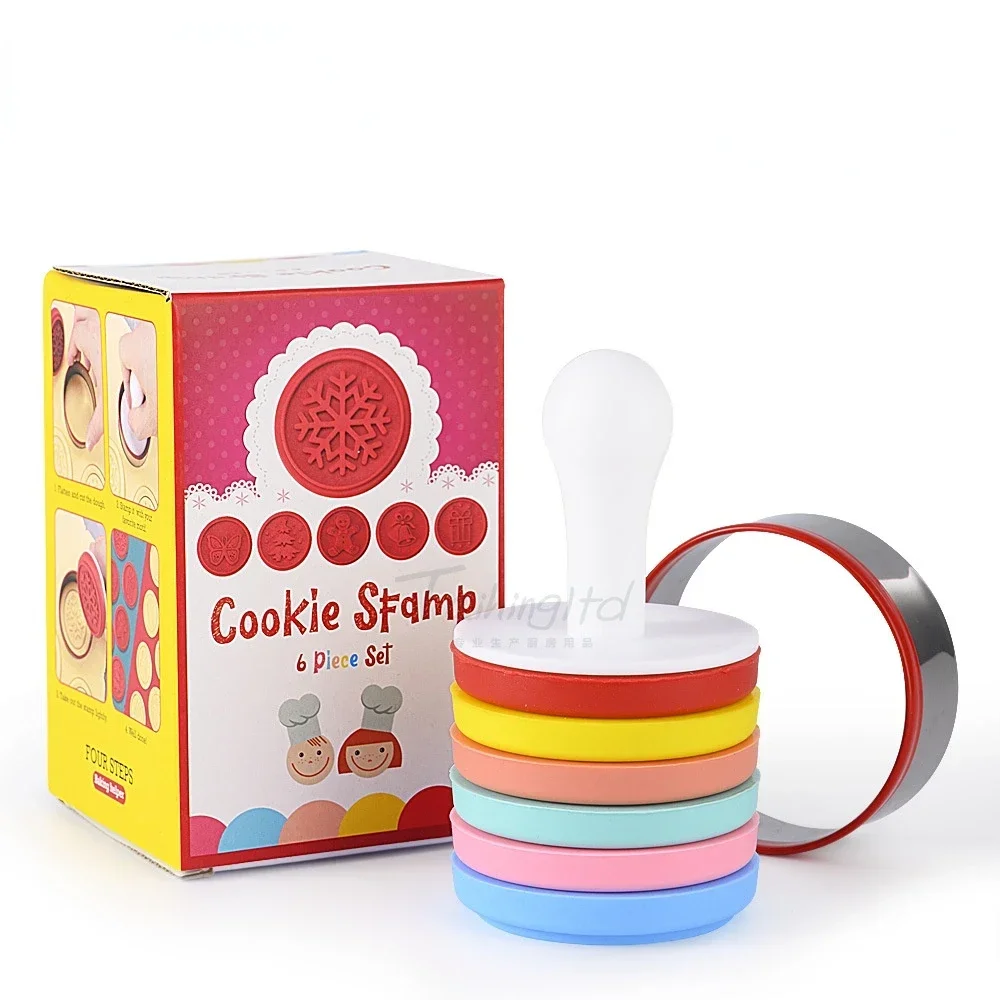 

6pcs New Silicone Seal Set Christmas Day Biscuit Cookie Embossing Mold Cookie Mold
