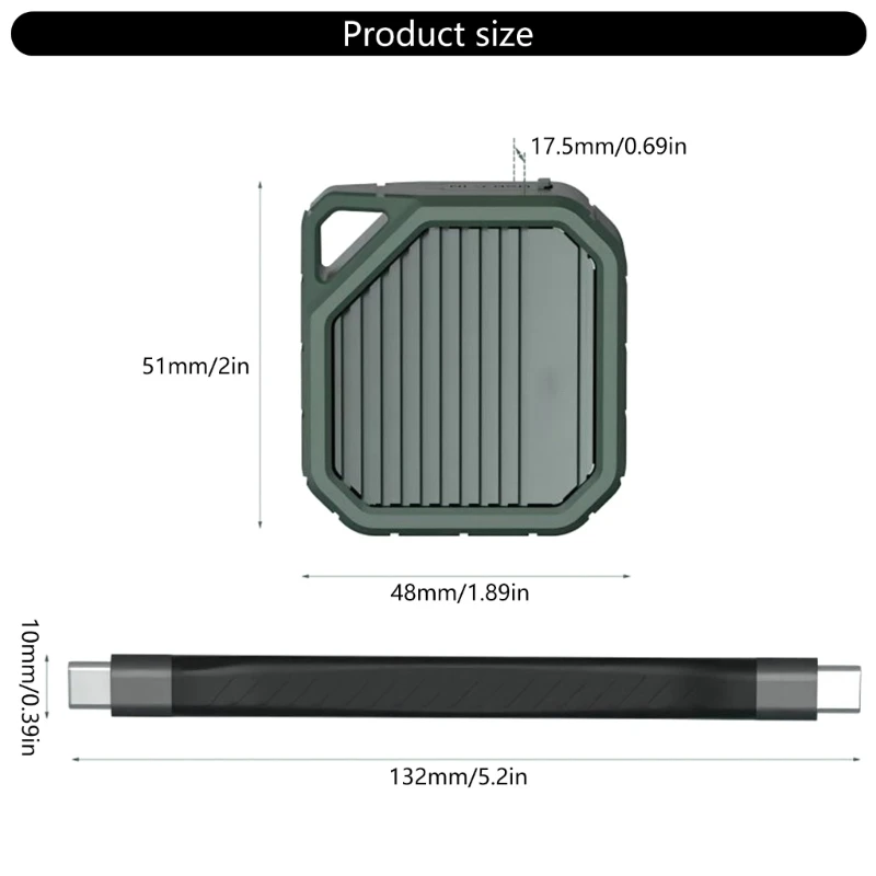 10Gbps USB3.2 Gen2 M.2 NVMe SSD 2230 Casing Silikon Penutup SSD Eksternal Dropship