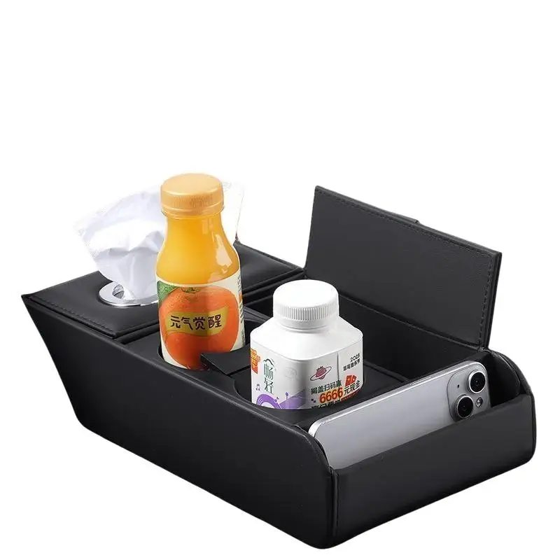 Cost-effective Car Armrest Heightening Pad Storage Box Tissue Cup Holder Premium Auto Organizer for Car Interior Replacement