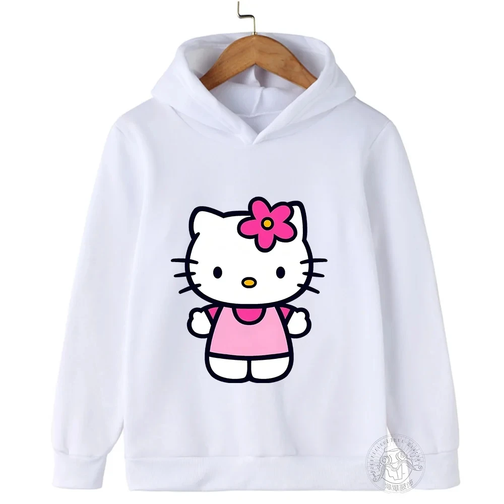 Hello Kitty Children\'s Sweatshirt, casual sweater for boys and girls, Kawaii Street Fashion Coat, ages 3-14