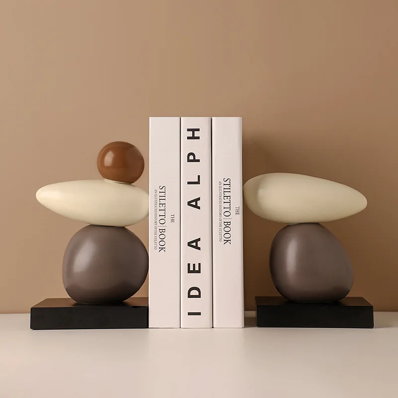 Creative Ceramic Bookend - Home Decor Item,Light Luxe Elegant Ornament for Living Room/TV Cabinet/Wine Cabinet,Décoration Maison