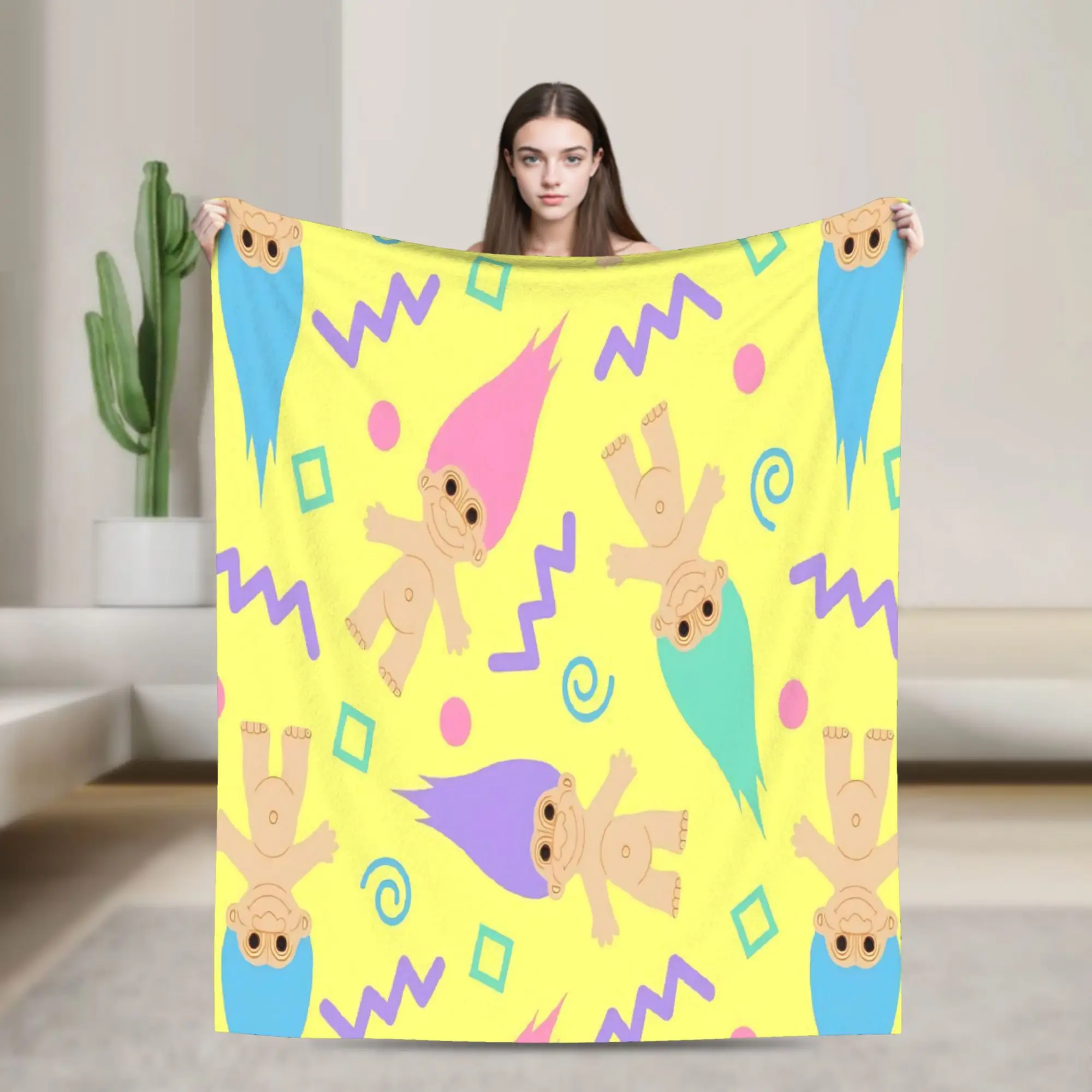 Super Soft Trolls Dolls Throw Blanket Premium Flannel Fleece Lightweight  Bed Blanket Cozy Plush Blankets All Season Use