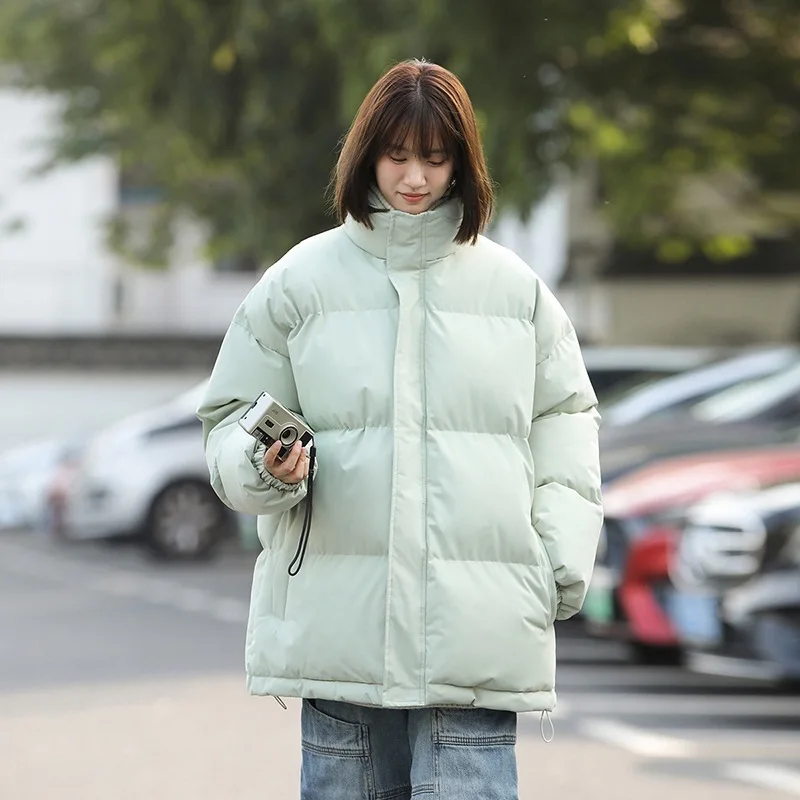 

Thicken Couples Bread Coats Female Winter New Cotton-padded Jacket Port Wind Collar Down Coat Women Parkas Korean Trend Overwear